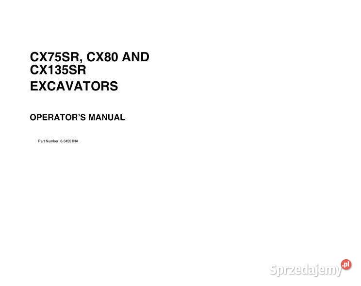 CASE CX75sr CX80 CX135SR instrukcja dtr katalog Kielce sprzedam