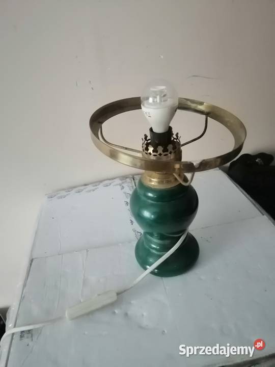 stara lampa szklana stolowa vintage retro odcienie zieleni Oświetlenie Legnica