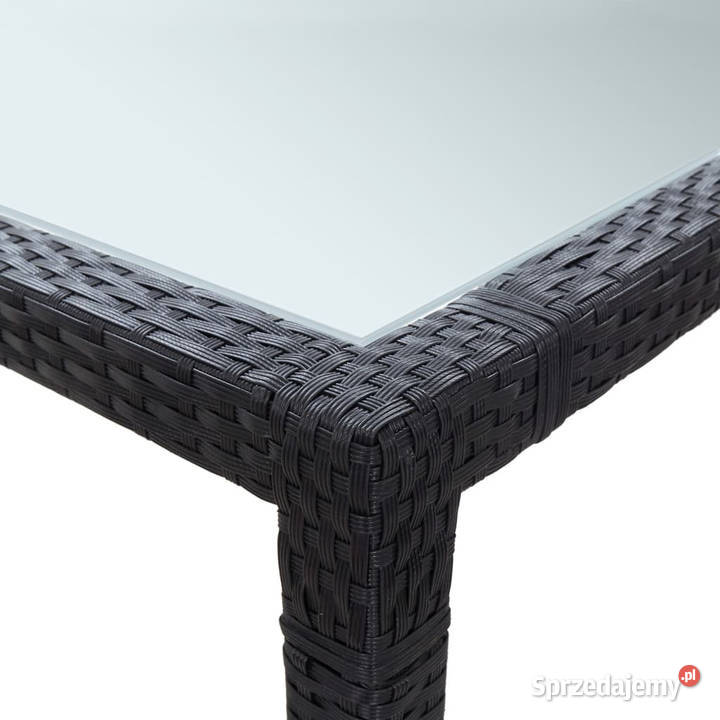 Stół ogrodowy czarny 200x150x74 polirattan