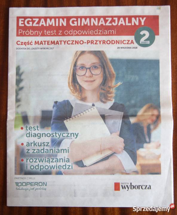 Egzamin gimnazjalny z 2 cz matematyczno Rok wydania 2018 sprzedam