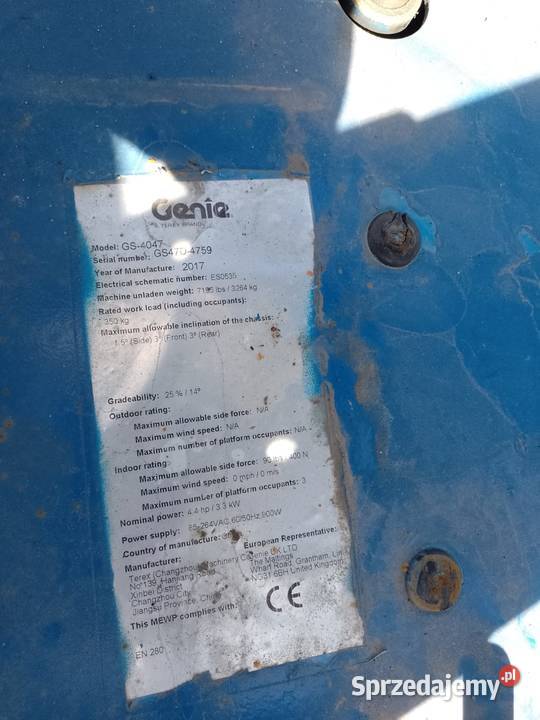 ZAPYTAJ O CENĘ Sprzedam Wynajmę Genie GS4047 Bydgoszcz