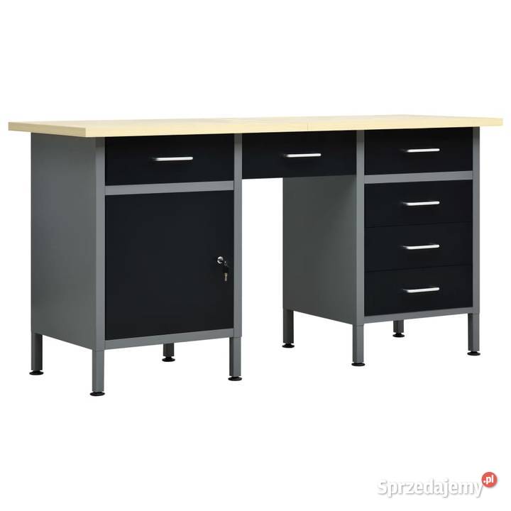 vidaXL Biurko robocze czarne 160x60x85 mazowieckie Warszawa