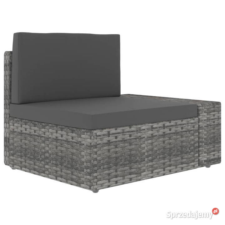Sofa modułowa 2osobowa rattan PE szara WM49525