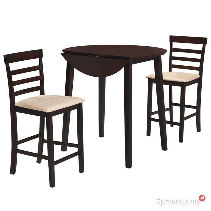 vidaXL Stół i krzesła barowe, lite drewno,