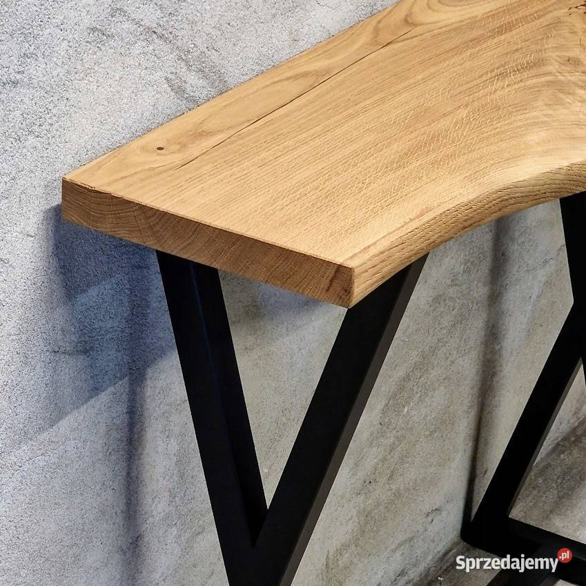 Konsola loft BLAT DĘBOWY z naturalną krawędzią Bartoszyce