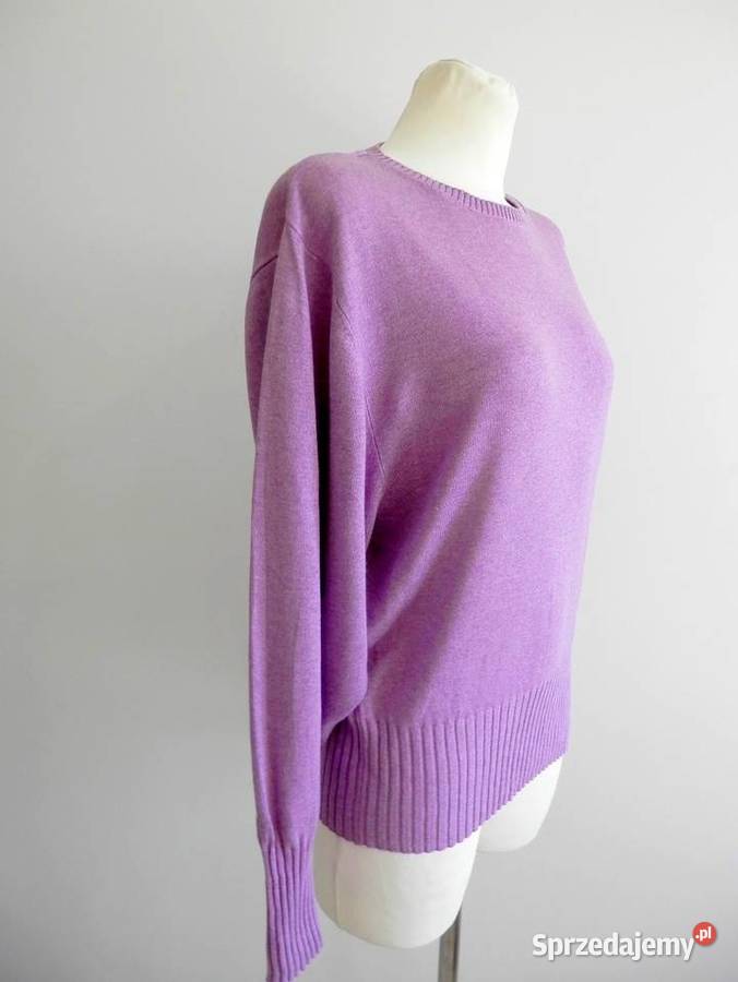 Sweter Lniany Len Wiskoza Lawendowy Bluzka fioletowy Łomża