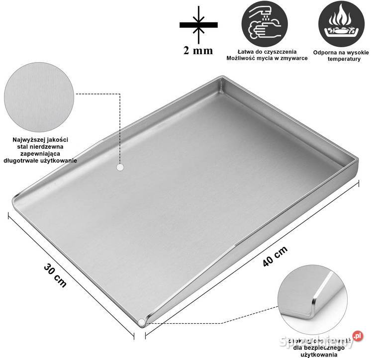BLACHA PŁYTA NIERDZEWNA GRILLOWA 40x30 ociekowa małopolskie Skawina