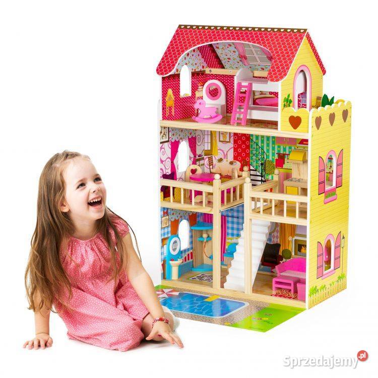 Drewniany domek lalek meble basen oświetlenie Bielsk Podlaski