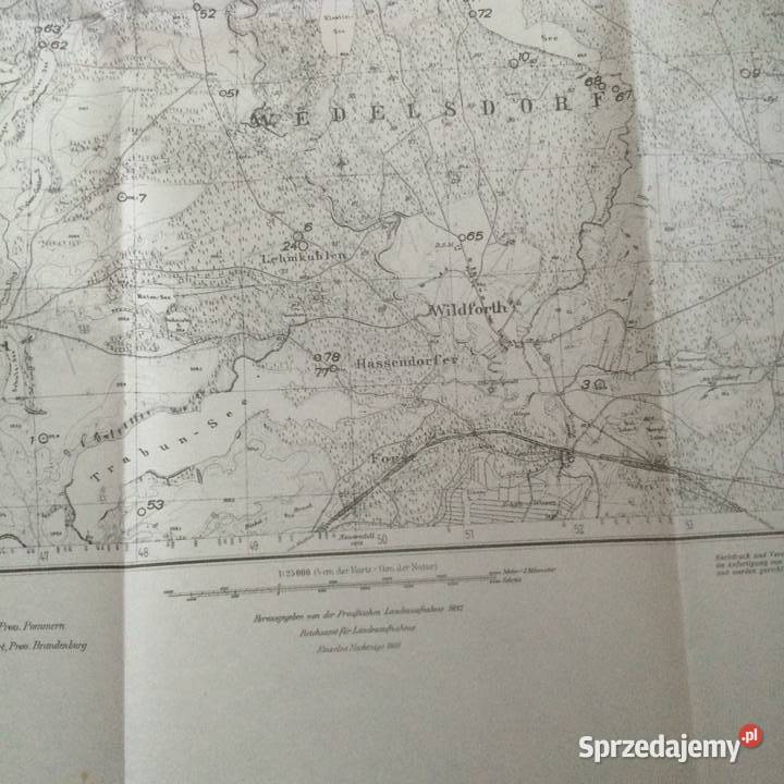 1208 Niemiecka Mapa Prostyni Szczecin