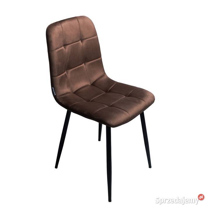 Krzesło tapicerowane welurowe do salonu jadalni wielkopolskie