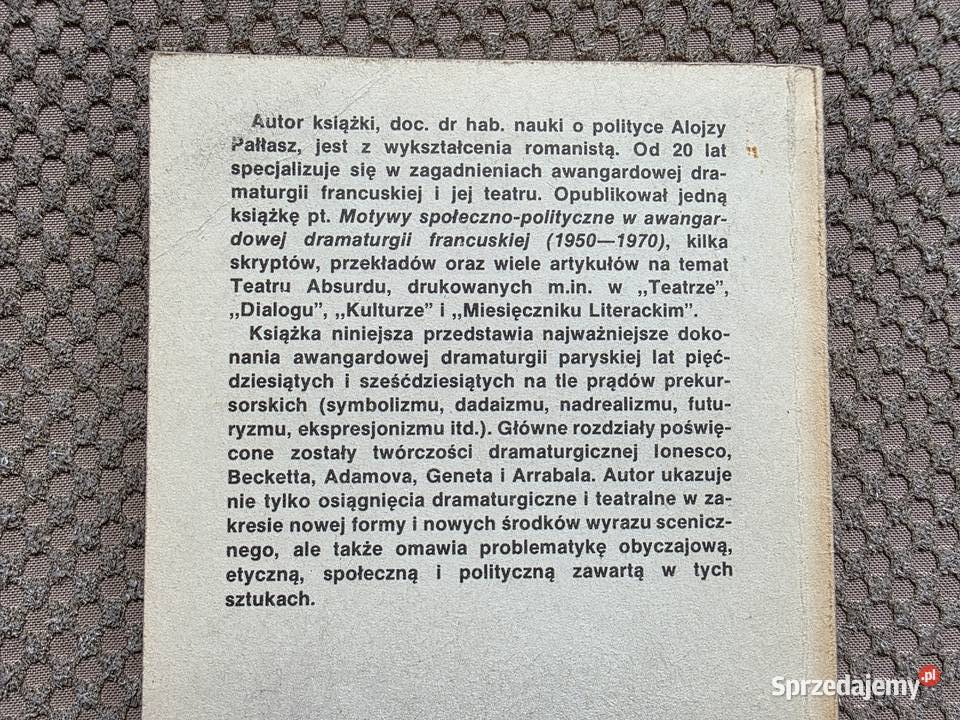 Jarryego do Becketta i Arrabala Alojzy Pałłasz Kraków