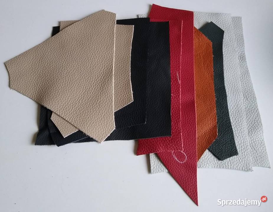 Skóra Licowa Włoska średnie kawałki 6 kolorów Gdańsk sprzedam