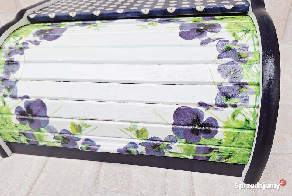 Chlebak z drewna bukowego decoupage Bolesławiec Halinów