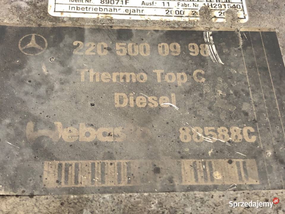 WEBASTO MERCEDES W220 2205000998 Hatchback 32 Ogrzewanie postojowe
