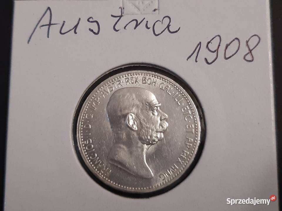 moneta srebrna Austrii z 1908r Łomża