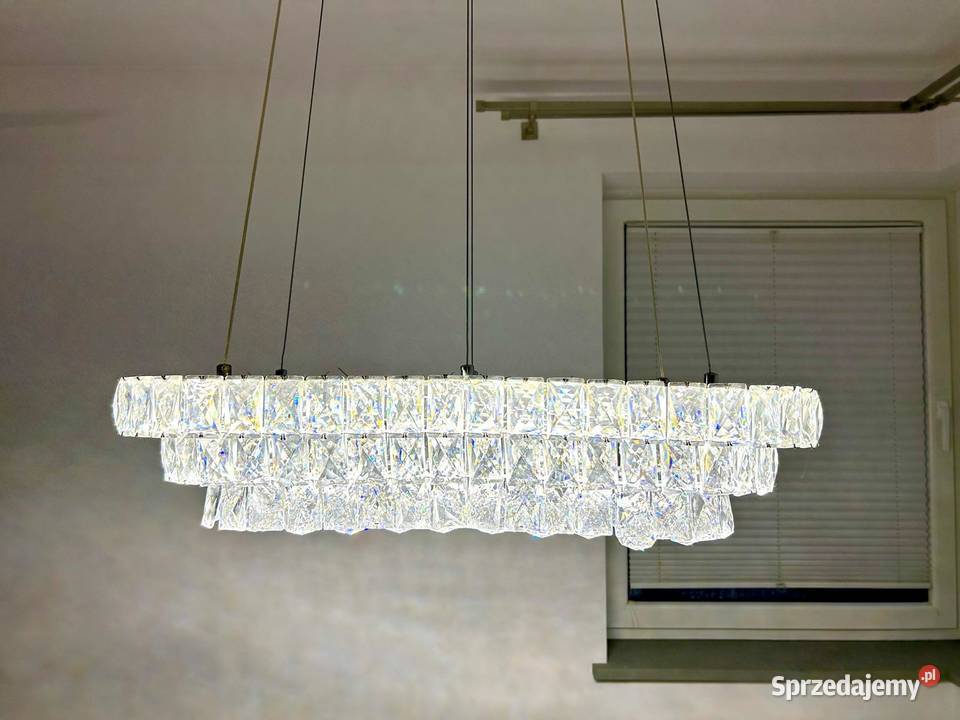 Żyrandol lampa kryształowa owalna wisząca led Warszawa