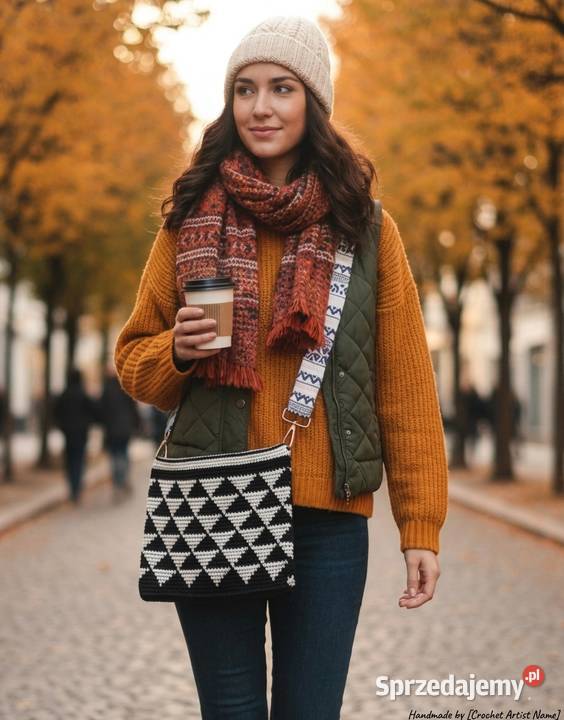 Torebka na ramię crochet ręczne robiona Piotrków Trybunalski