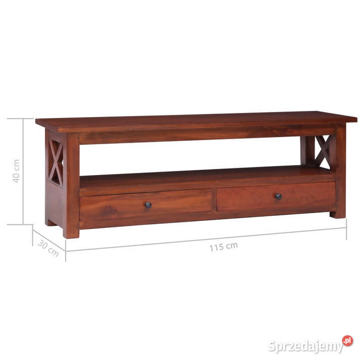 Szafka pod TV brązowa 115x30x40 lite drewno Warszawa