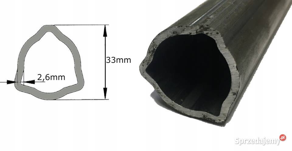 Rura wału WOM profilowana trójkąt 33x26mm 1m Kamionna