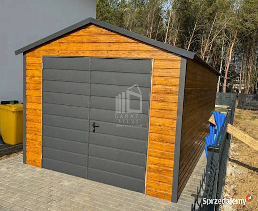 Garaż blaszany 4x6m Brama dwuskrzydłowa dach Koszalin