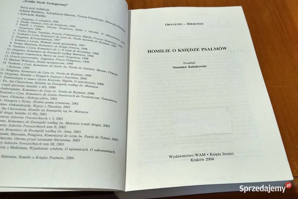 Homilie o Księdze Psalmów  Orygenes Hieronim pomorskie Gdańsk