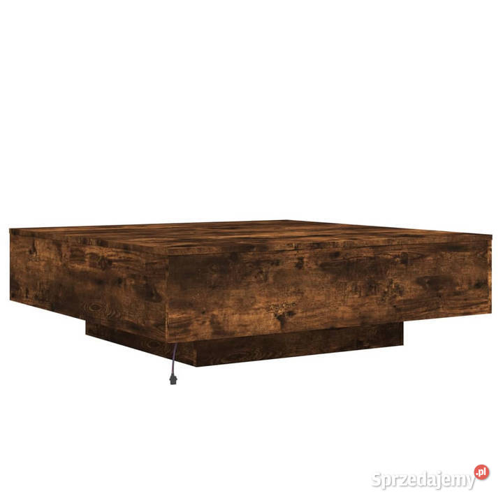 Stolik kawowy z LED przydymiony dąb 100x100x31 Warszawa