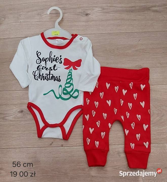 Świąteczny komplet niemowlęcy rozmiar 56 Rozmiar 56 Wadowice sprzedam