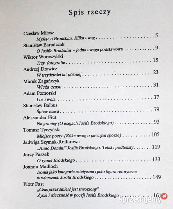 O Brodskim Studia szkice refleksje Piotr Fast lubelskie