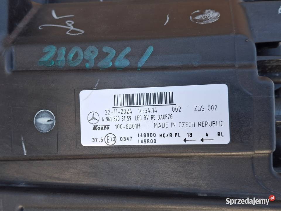 MERCEDES ACTROS MP5 AROCS ANTOS REFLEKTOR PRAWY ciężarowe lubuskie