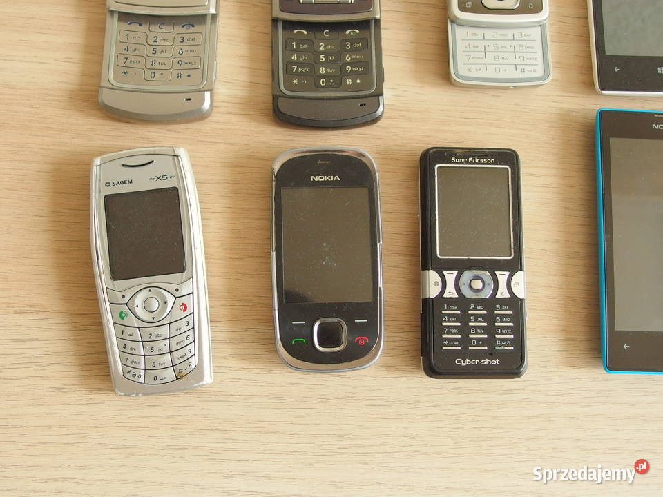 9 sztuk stare retro telefony GSM Mikołów