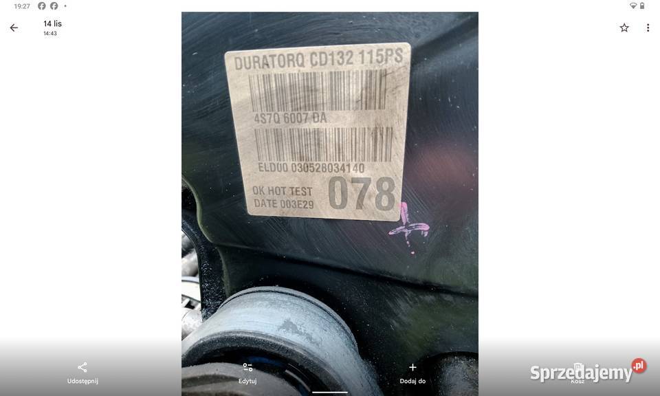 Części do Forda Mondeo 20 TDCi 115 2003 r Tomaszów Mazowiecki