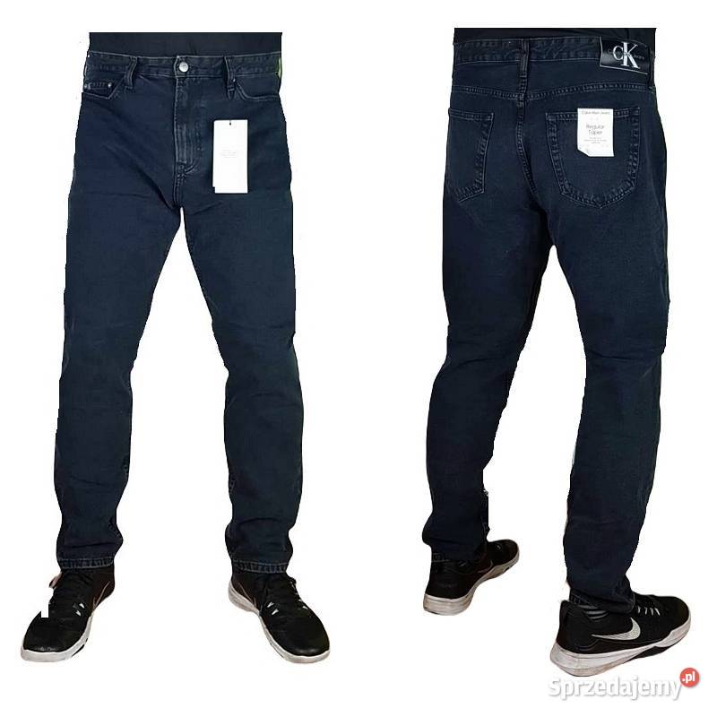 Męskie jeansy Calvin Klein Jeans Regular Taper czarny Tarnowskie Góry