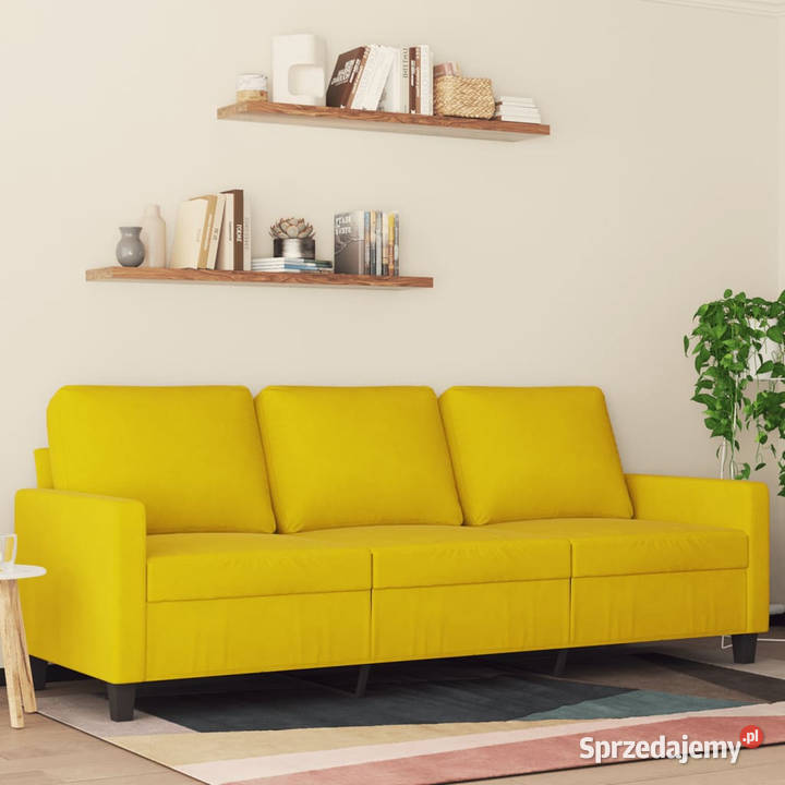 Sofa 3osobowa żółty 180 tapicerowana aksamitem Sofy i kanapy mazowieckie Warszawa