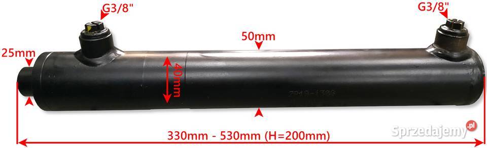 Siłownik Hydrauliczny SMTG 40x25 SKOK 200 2STR Solec Kujawski