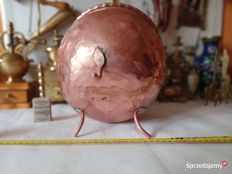 Piękna miedziana duża donica Miedź Kolekcja wielkopolskie Poznań
