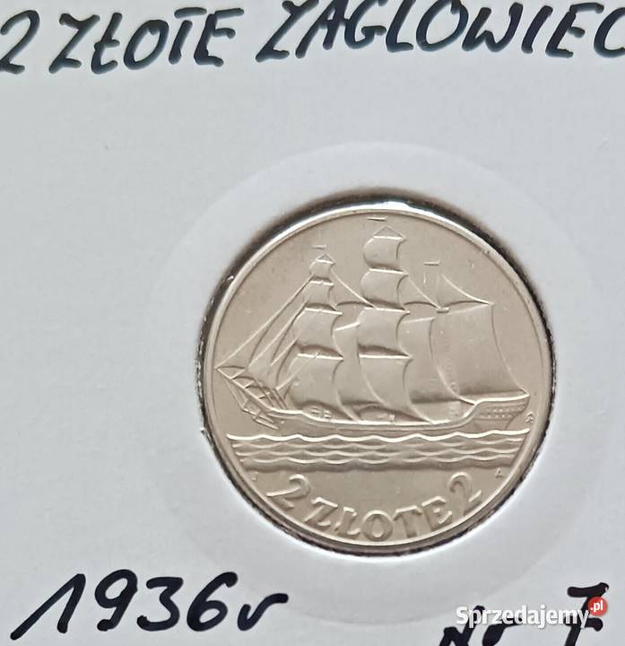 2 Żaglowiec 1936 r 7 srebro oryginał Cudeńko Konin