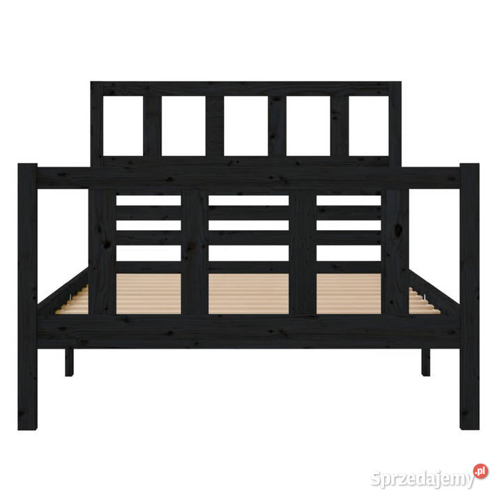 Rama łóżka czarna lite drewno 100 x 200 Warszawa