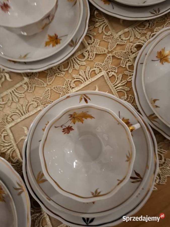 Porcelanowy serwis Klonowy Liść Łódź sprzedam