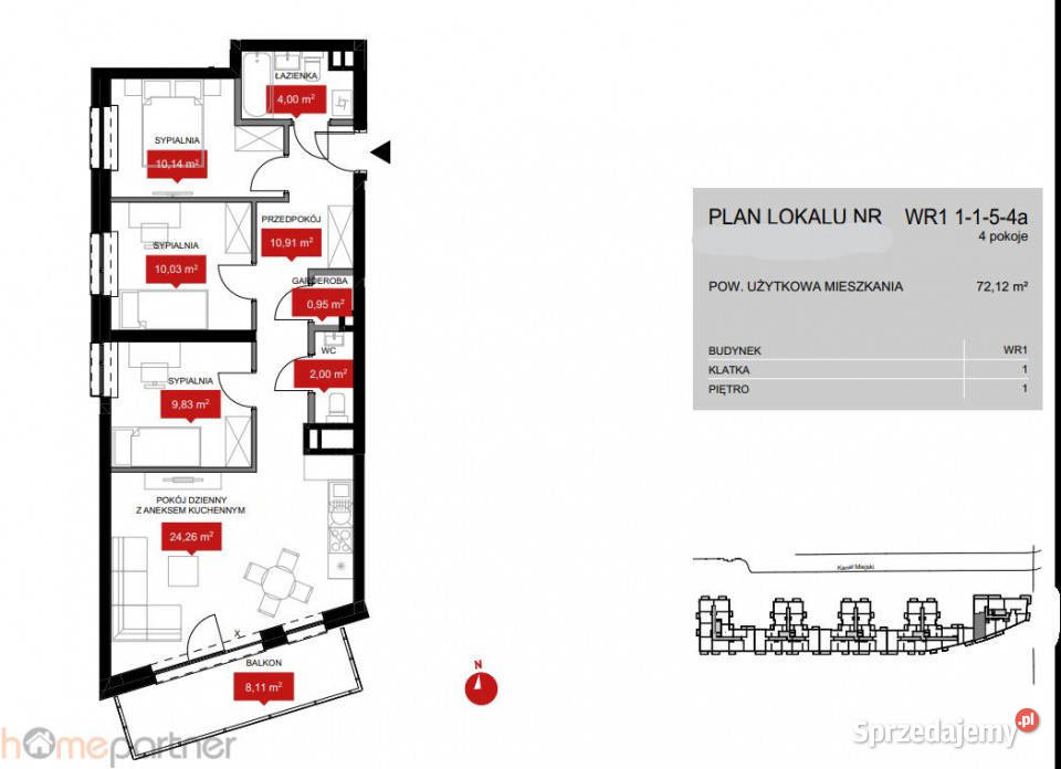 Mieszkanie 721m2 4 pok Wrocław Kleczkowska