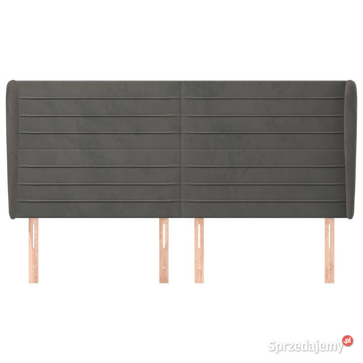 Zagłówek uszak ciemnoszary 203x23x118128 aksamit Warszawa