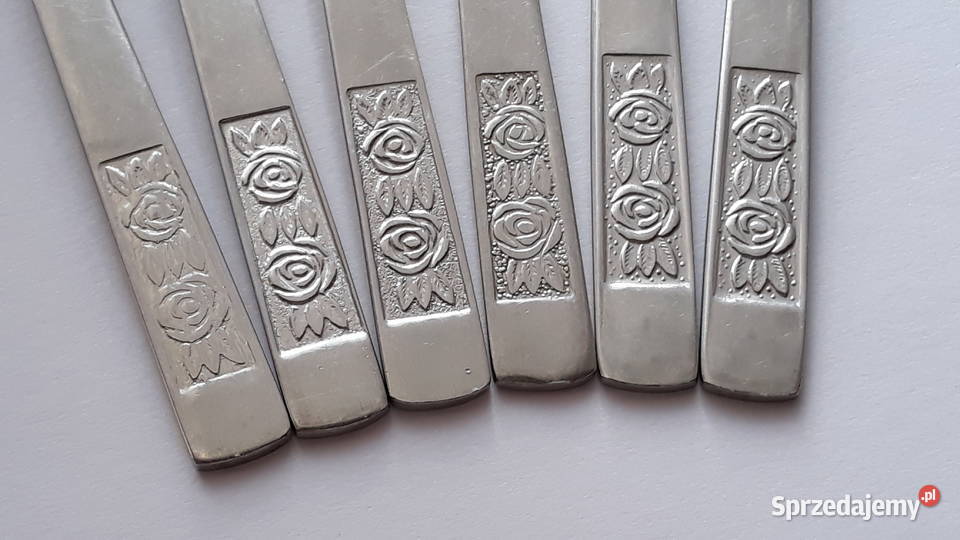 Widelce obiadowe 1 RÓŻE Gerlach sztućce PRL Dąbrowa Górnicza