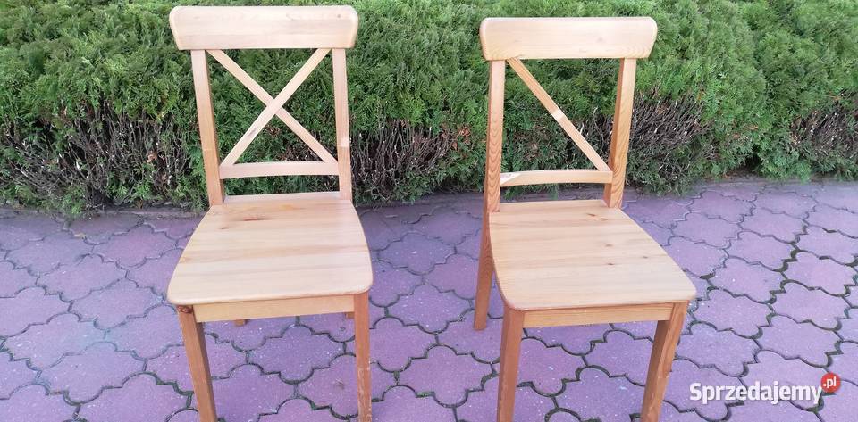 Krzesła 2 sztuki Ingolf Ikea drewniane krzesło fotel