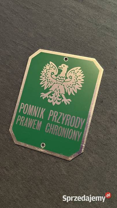 Tabliczka lata 70 te Pomnik przyrody Łowicz