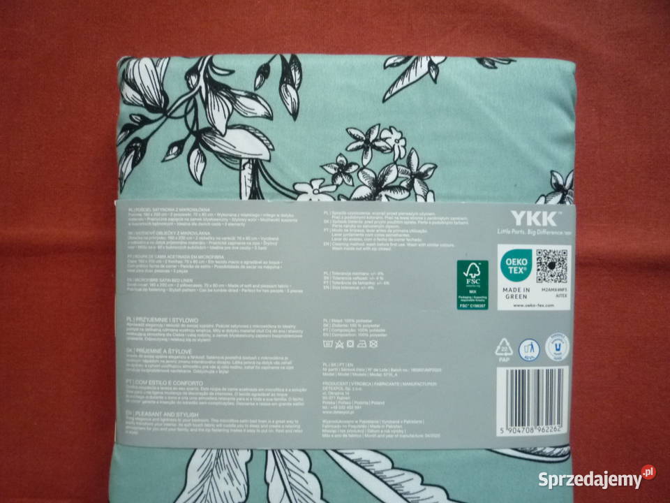 Smukee nowa zielona pościel satynowa mikrowłókno