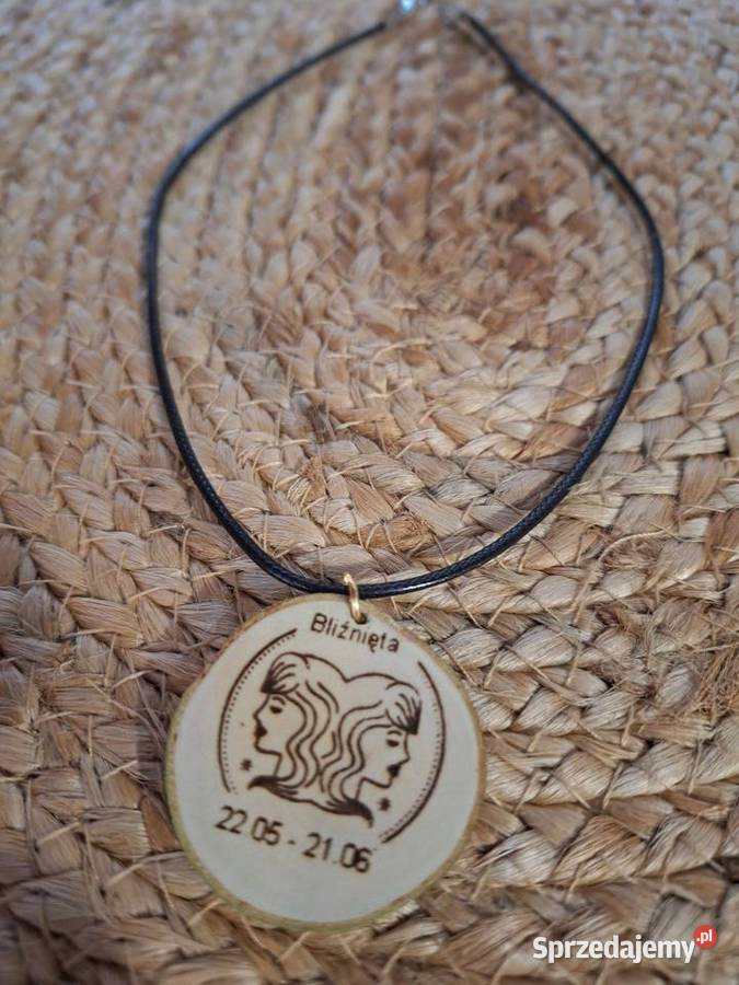 Zawieszka na rzemyku znak zodiaku Bliźnięta sprzedam