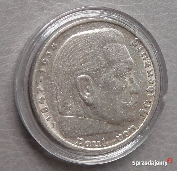 5 Reichsmark 1935 Hindenburg F Niemcy dolnośląskie Szklarska Poręba