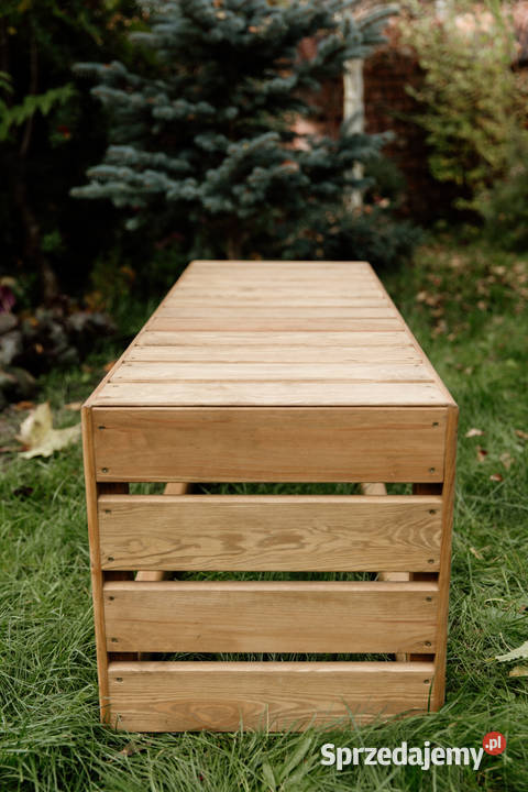 Ławka drewniana ogrodowa ławka na taras drewno Kalety