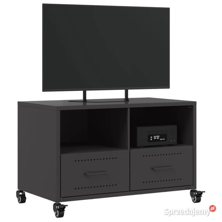 Szafka RTV czarna 68x39x435 stal WM846698