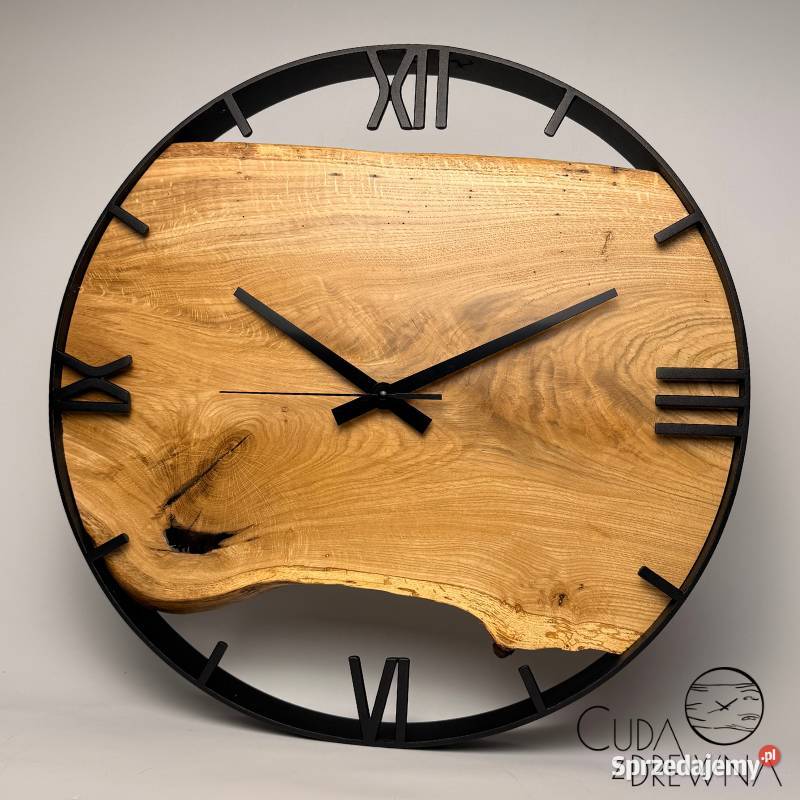 Nowoczesny zegar ścienny w obręczy z drewna Zegary Wrocław sprzedam