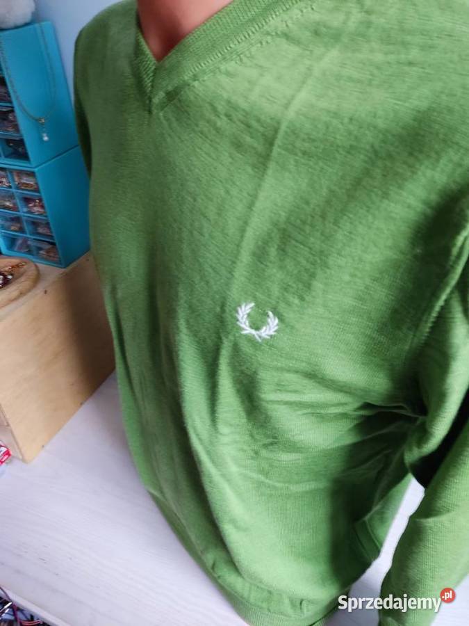 Sweter serek Fred Perry zielony Głuchołazy